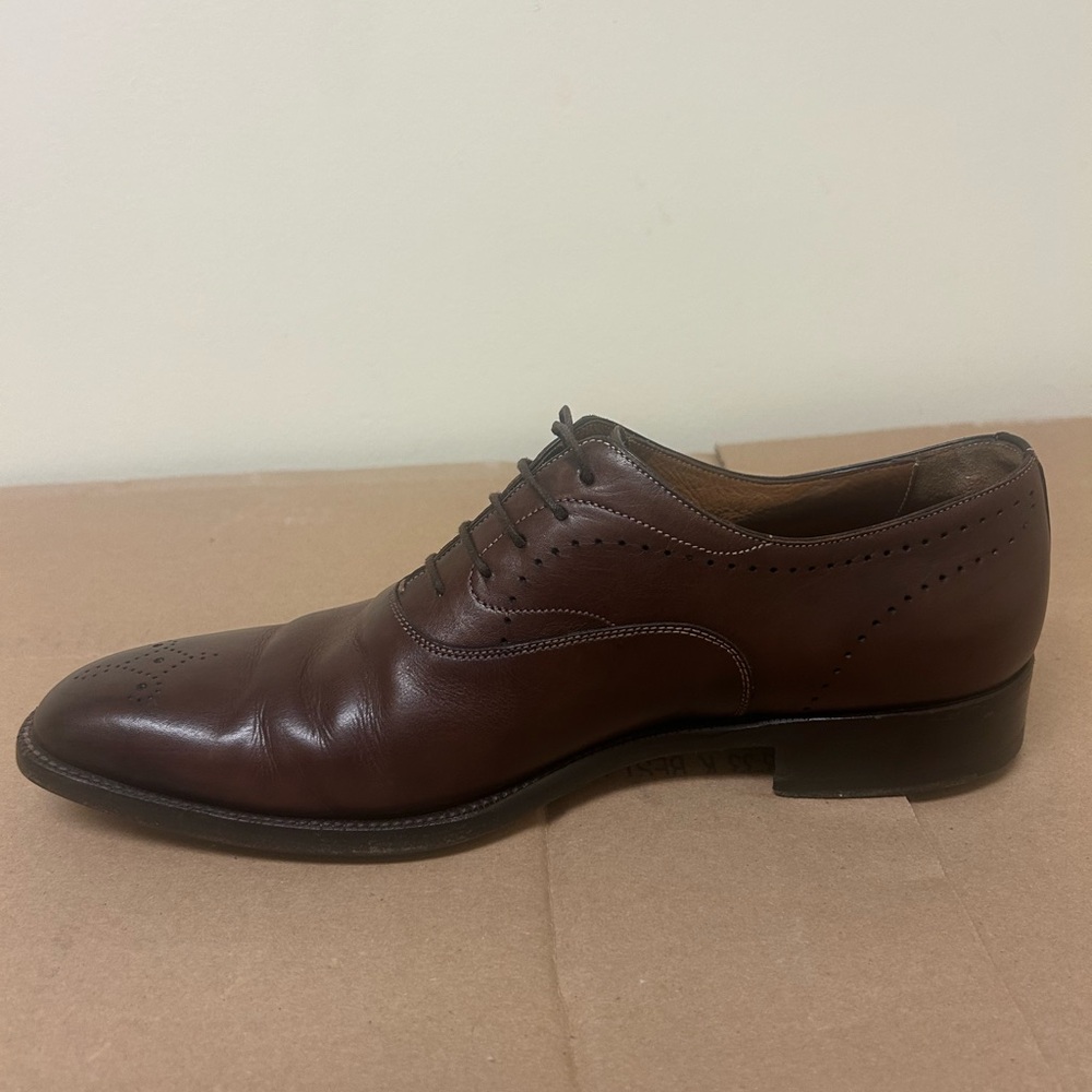 Santoni Dark Brown Leather Oxfords - Picture 2 of 6
